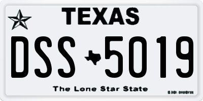 TX license plate DSS5019