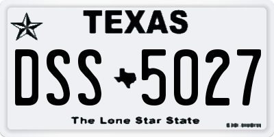 TX license plate DSS5027