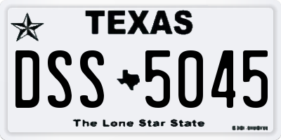 TX license plate DSS5045