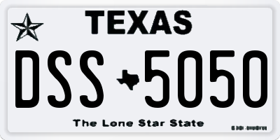 TX license plate DSS5050