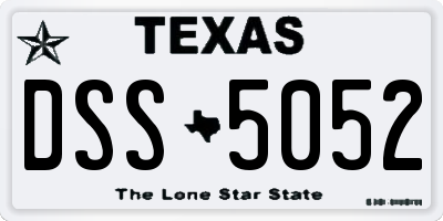 TX license plate DSS5052