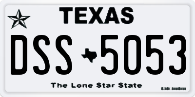 TX license plate DSS5053