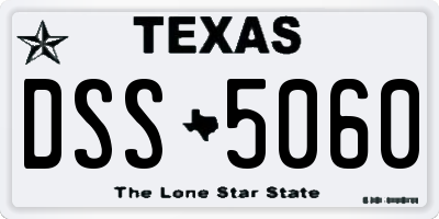TX license plate DSS5060