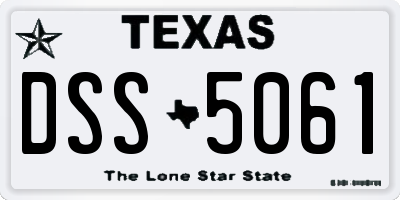 TX license plate DSS5061