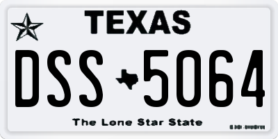 TX license plate DSS5064