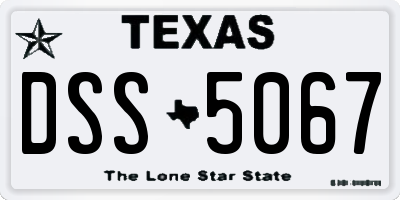 TX license plate DSS5067