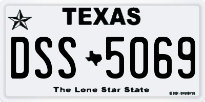 TX license plate DSS5069