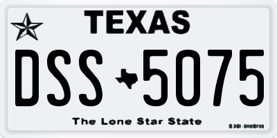TX license plate DSS5075