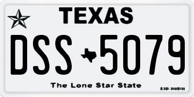 TX license plate DSS5079