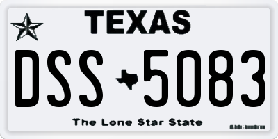 TX license plate DSS5083