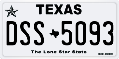 TX license plate DSS5093