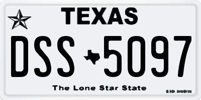 TX license plate DSS5097