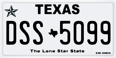 TX license plate DSS5099