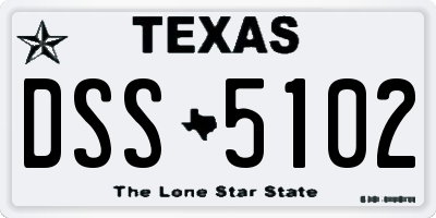 TX license plate DSS5102