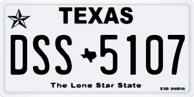 TX license plate DSS5107