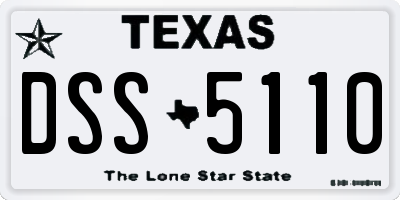 TX license plate DSS5110