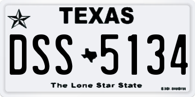 TX license plate DSS5134