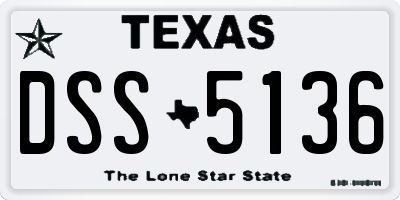 TX license plate DSS5136