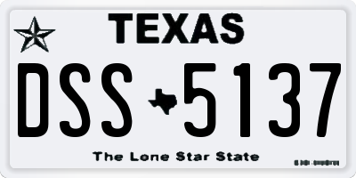 TX license plate DSS5137