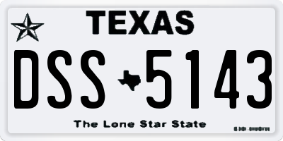 TX license plate DSS5143