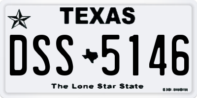 TX license plate DSS5146