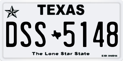 TX license plate DSS5148
