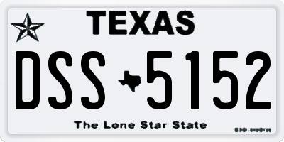 TX license plate DSS5152