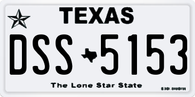 TX license plate DSS5153
