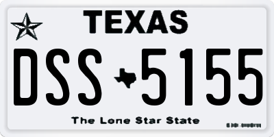 TX license plate DSS5155