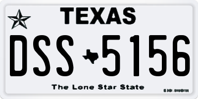 TX license plate DSS5156