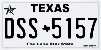 TX license plate DSS5157