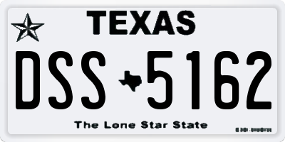TX license plate DSS5162