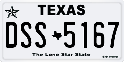 TX license plate DSS5167