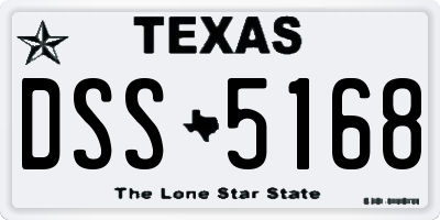 TX license plate DSS5168