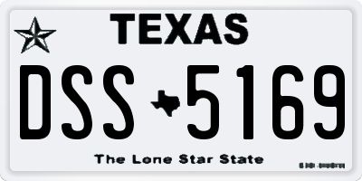 TX license plate DSS5169