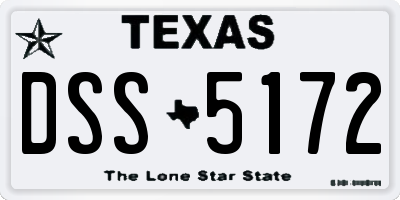 TX license plate DSS5172