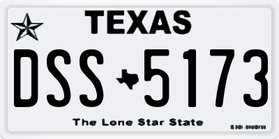 TX license plate DSS5173