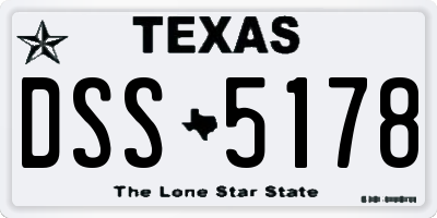 TX license plate DSS5178
