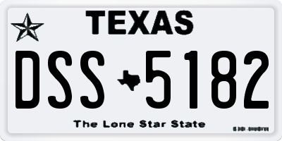 TX license plate DSS5182