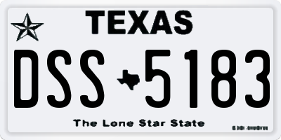TX license plate DSS5183