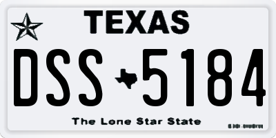 TX license plate DSS5184