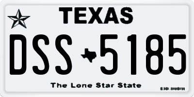 TX license plate DSS5185