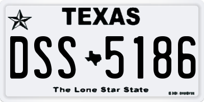 TX license plate DSS5186