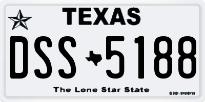 TX license plate DSS5188