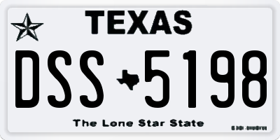 TX license plate DSS5198