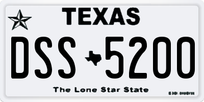 TX license plate DSS5200