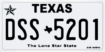 TX license plate DSS5201