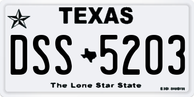 TX license plate DSS5203