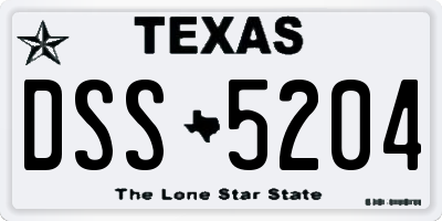 TX license plate DSS5204