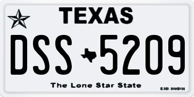 TX license plate DSS5209